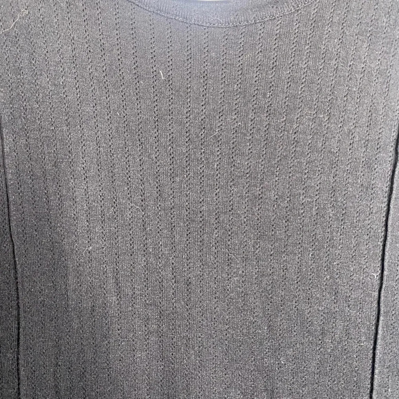 FLAX black cotton knit maxi dress minimalist lagenlook stretch boho sleeveless M - Picture 4 of 9